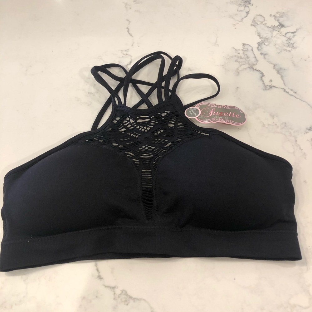 NWT BLACK SUZETTE BRALETTE ONE SIZE!